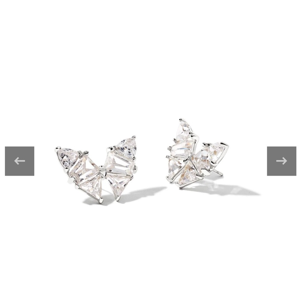 Kendra Scott white crystal butterfly earrings